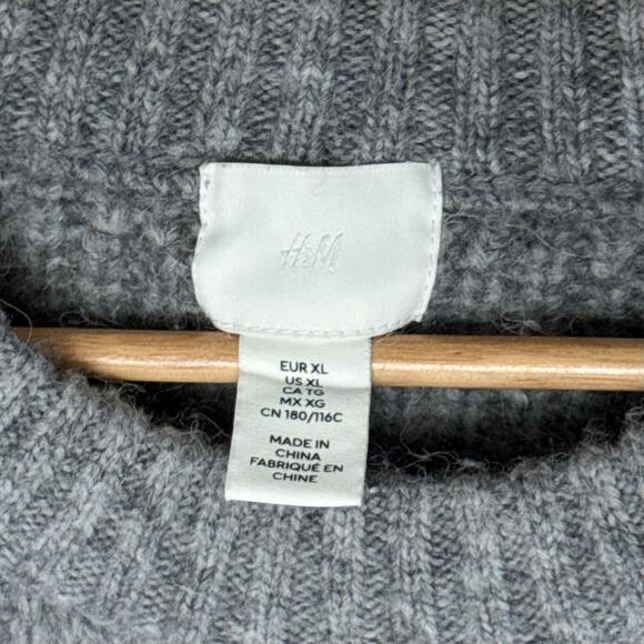 H&M Oversized Cable Knit Boxy Fit Jumper Sweater in Gray Size XL - Picture 8 of 9